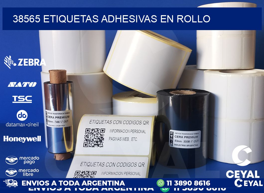 38565 etiquetas adhesivas en rollo