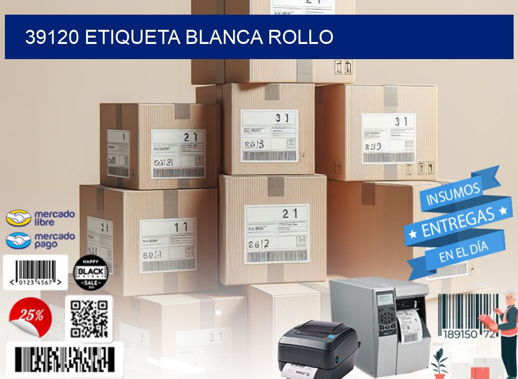 39120 etiqueta blanca rollo