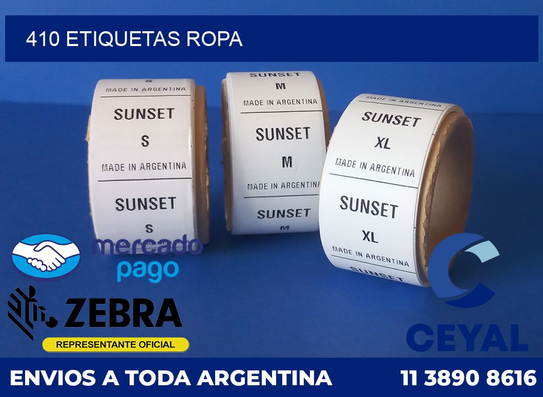 410 ETIQUETAS ROPA