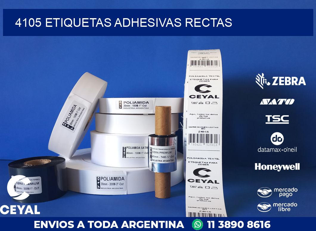 4105 ETIQUETAS ADHESIVAS RECTAS