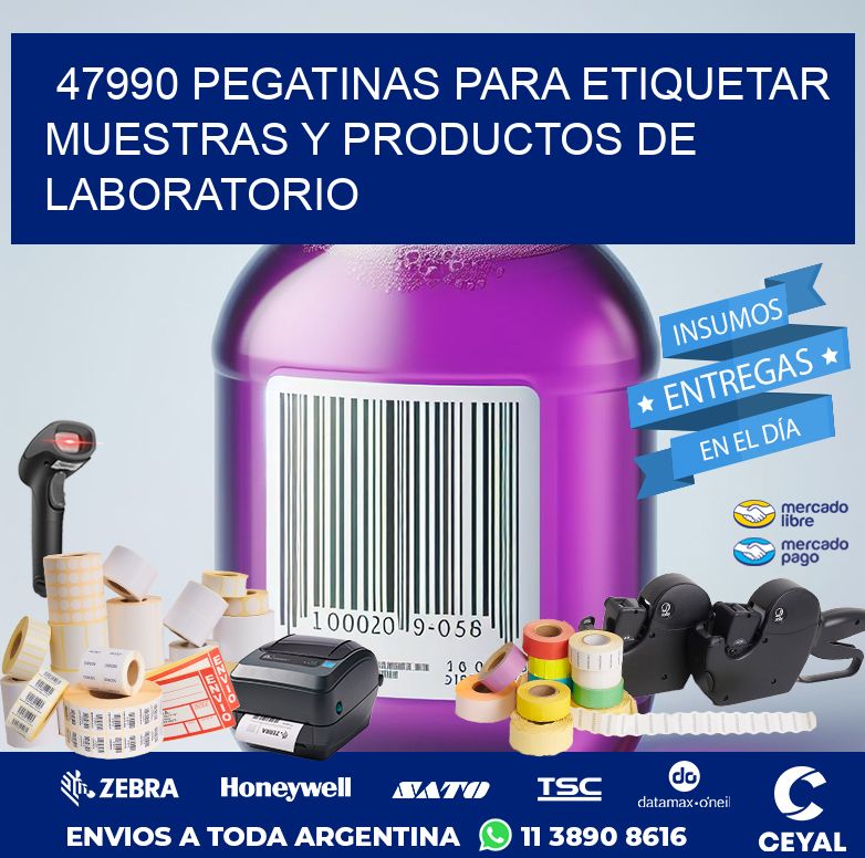 47990 PEGATINAS PARA ETIQUETAR MUESTRAS Y PRODUCTOS DE LABORATORIO