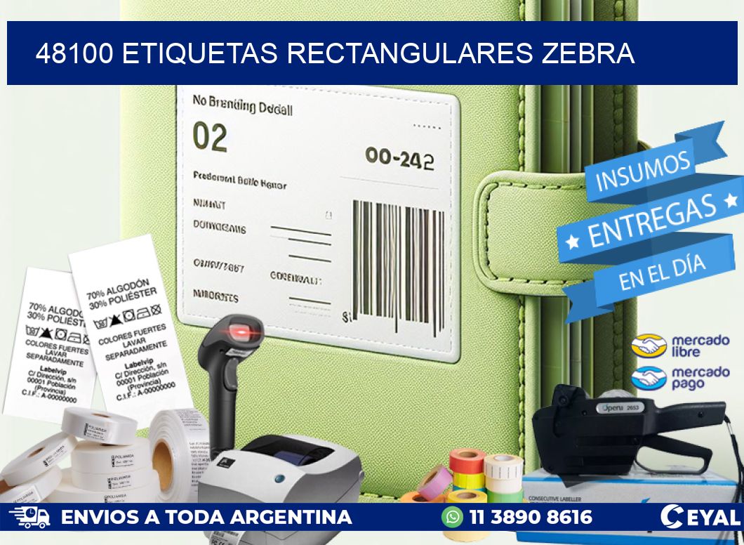 48100 etiquetas rectangulares zebra