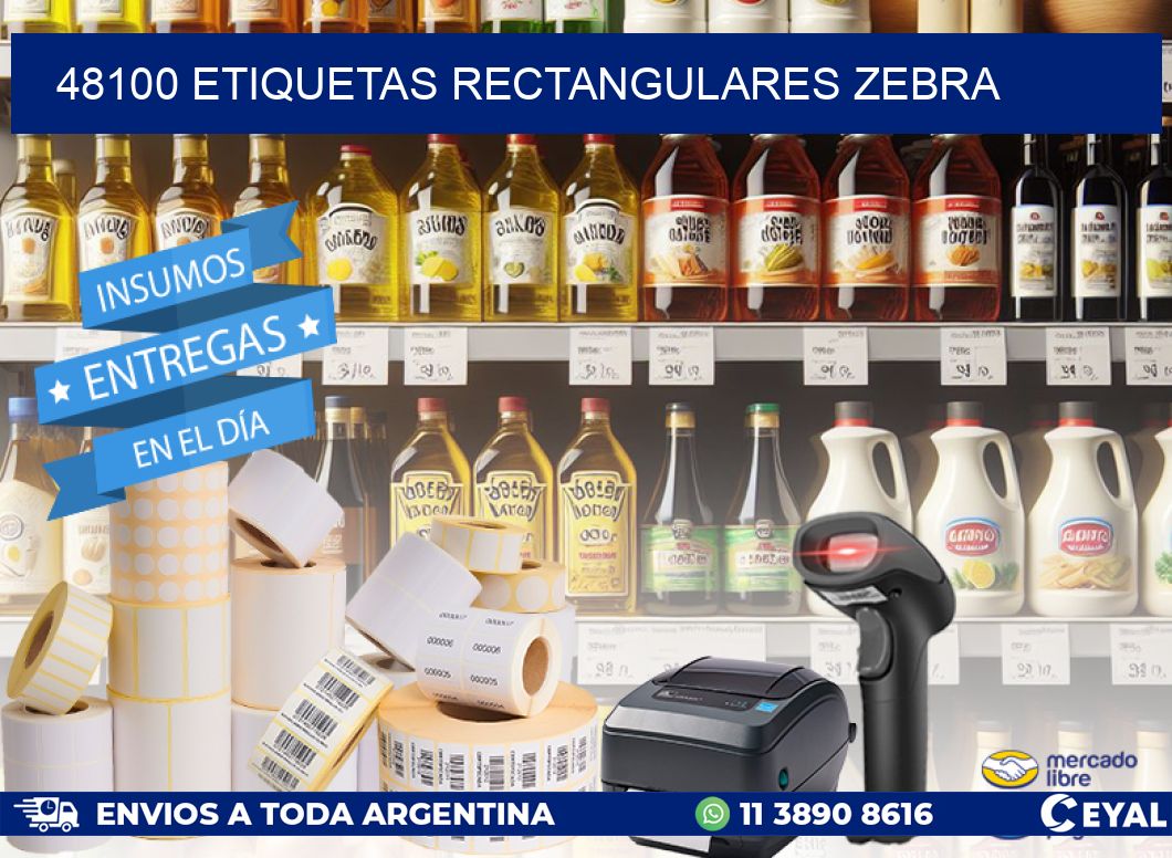 48100 etiquetas rectangulares zebra