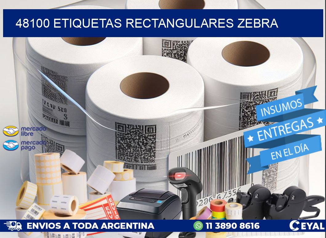 48100 etiquetas rectangulares zebra