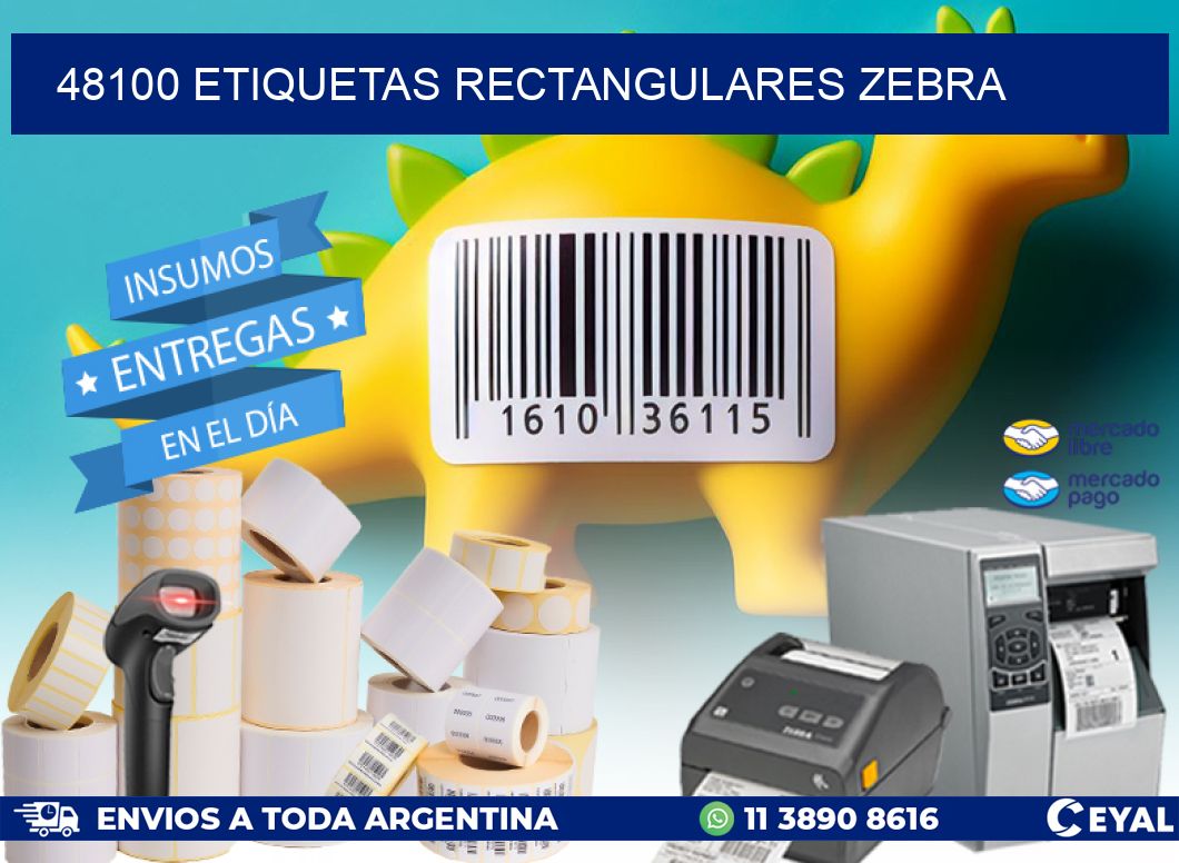 48100 etiquetas rectangulares zebra