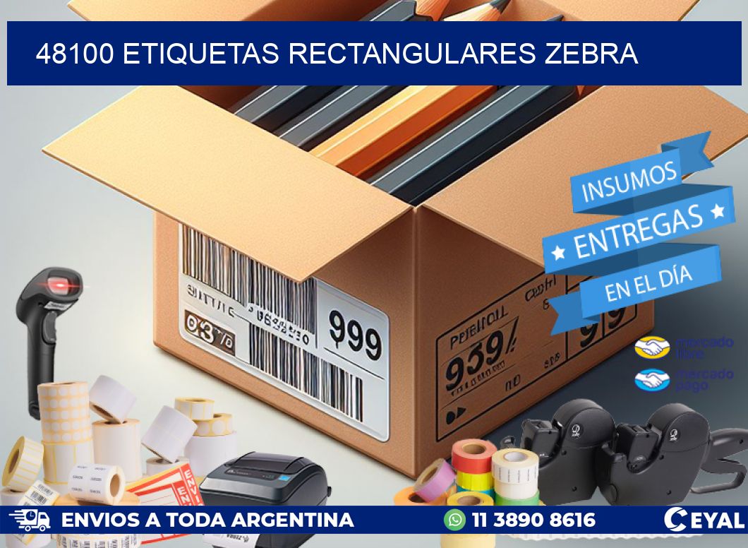 48100 etiquetas rectangulares zebra