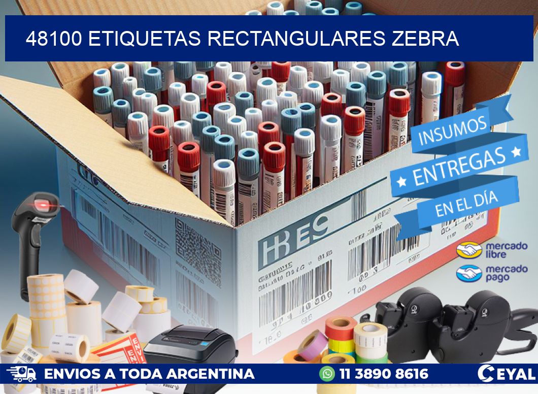 48100 etiquetas rectangulares zebra