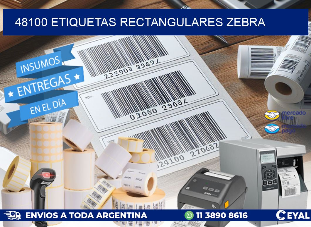 48100 etiquetas rectangulares zebra