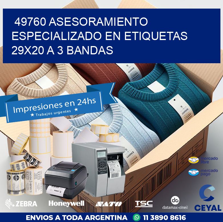 49760 ASESORAMIENTO ESPECIALIZADO EN ETIQUETAS 29X20 A 3 BANDAS