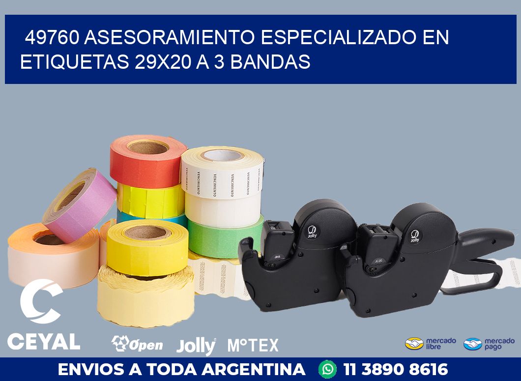 49760 ASESORAMIENTO ESPECIALIZADO EN ETIQUETAS 29X20 A 3 BANDAS