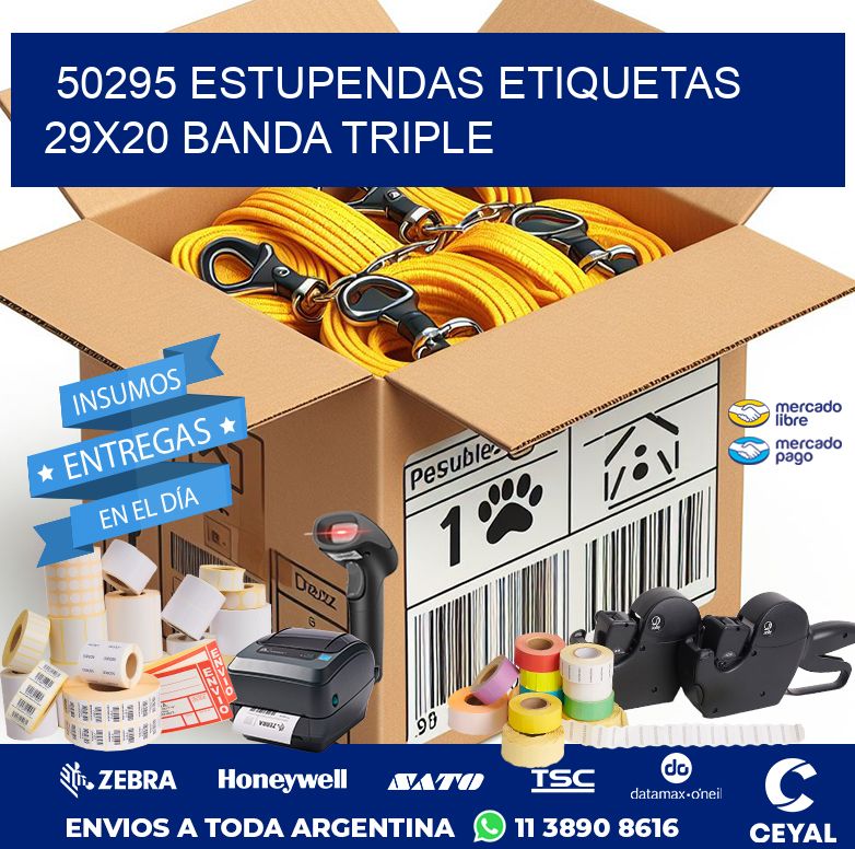 50295 ESTUPENDAS ETIQUETAS 29X20 BANDA TRIPLE