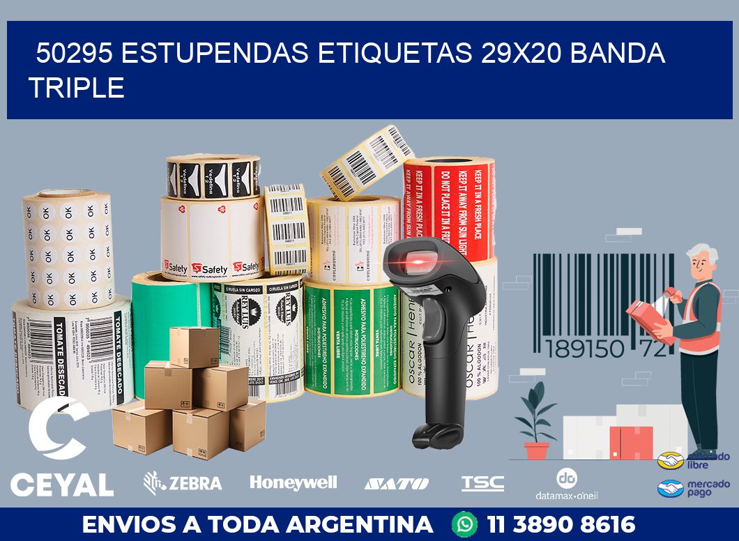 50295 ESTUPENDAS ETIQUETAS 29X20 BANDA TRIPLE