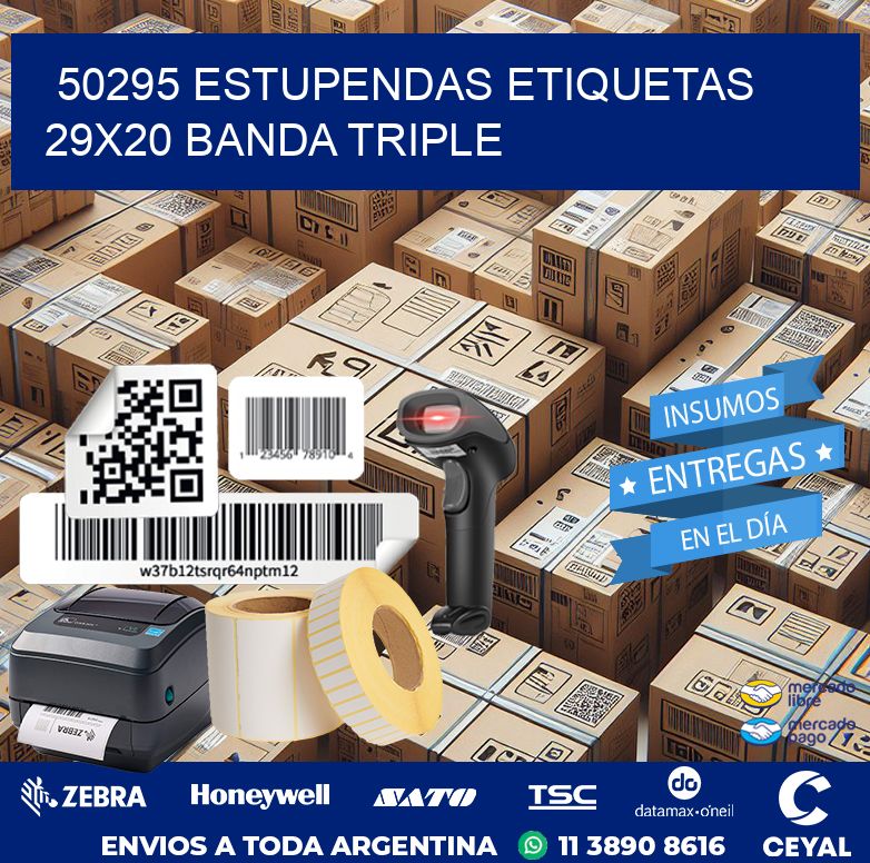50295 ESTUPENDAS ETIQUETAS 29X20 BANDA TRIPLE