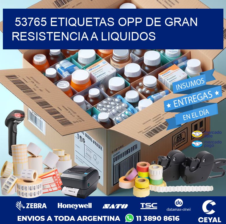 53765 ETIQUETAS OPP DE GRAN RESISTENCIA A LIQUIDOS
