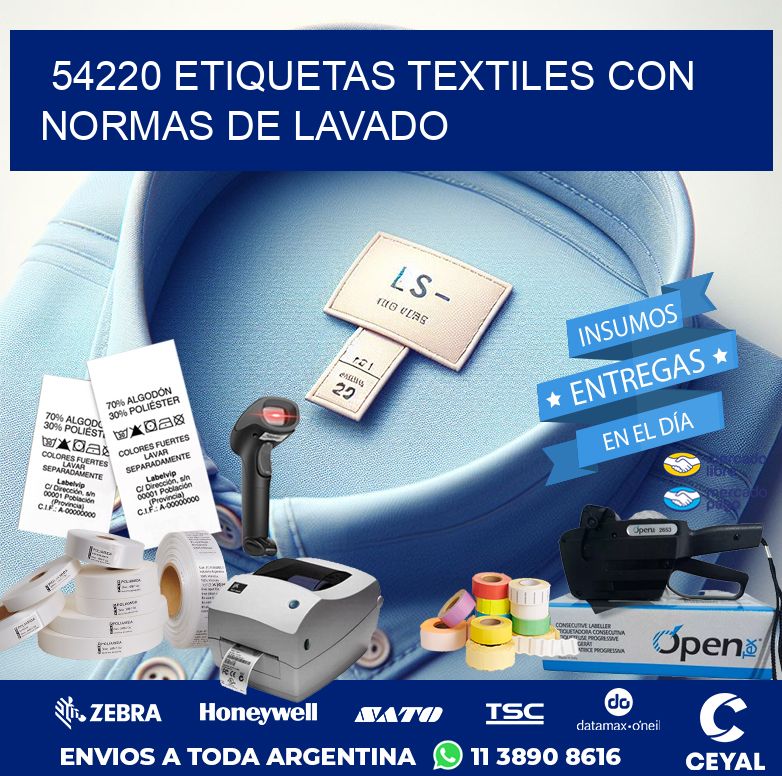 54220 ETIQUETAS TEXTILES CON NORMAS DE LAVADO