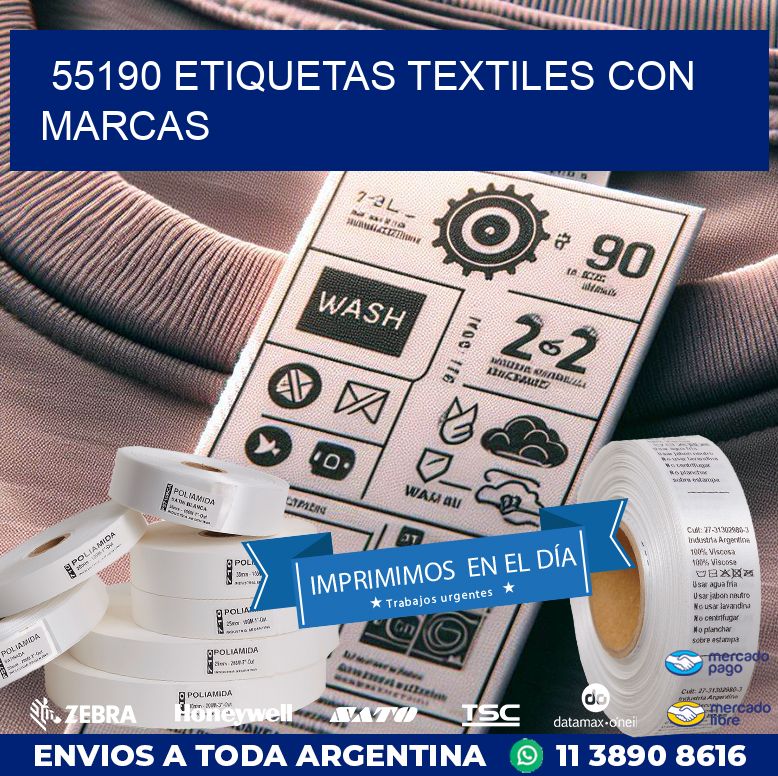 55190 ETIQUETAS TEXTILES CON MARCAS