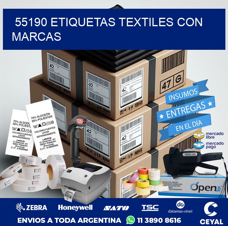 55190 ETIQUETAS TEXTILES CON MARCAS