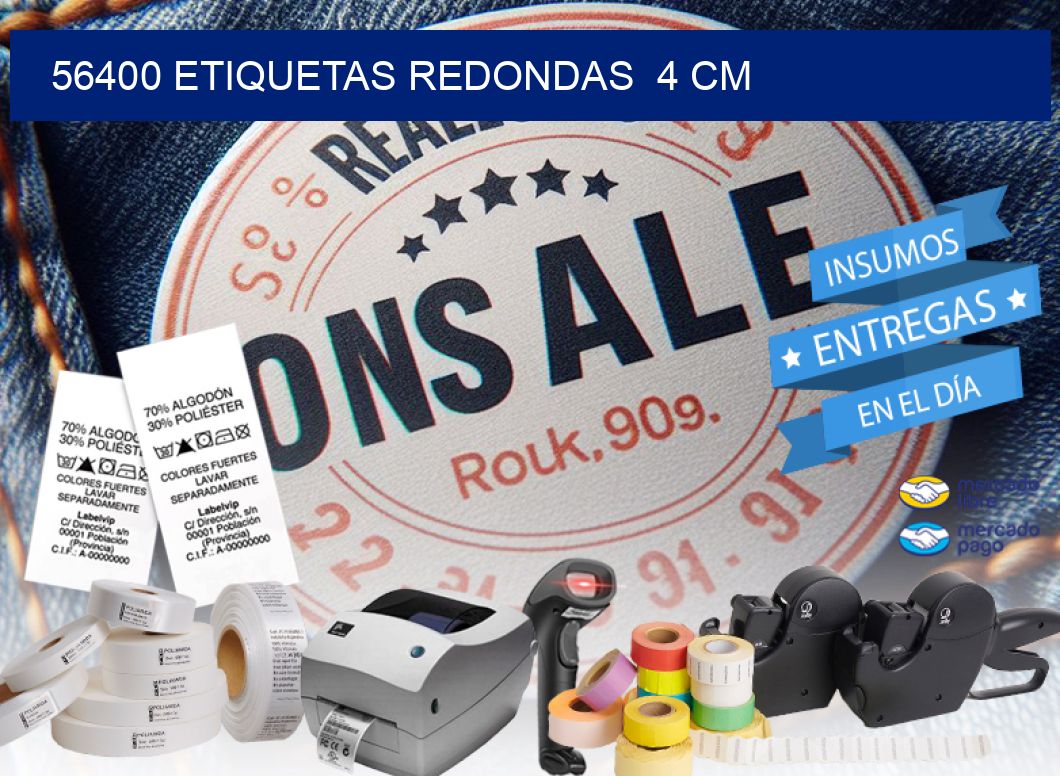 56400 ETIQUETAS REDONDAS  4 CM