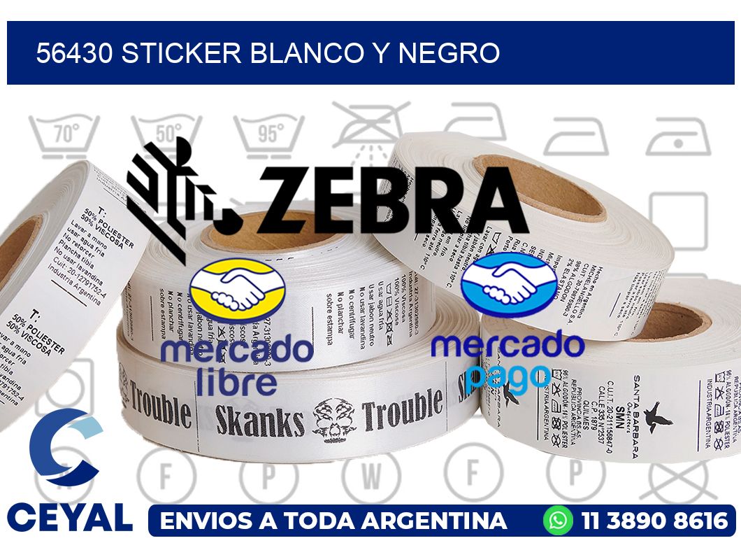 56430 STICKER BLANCO Y NEGRO