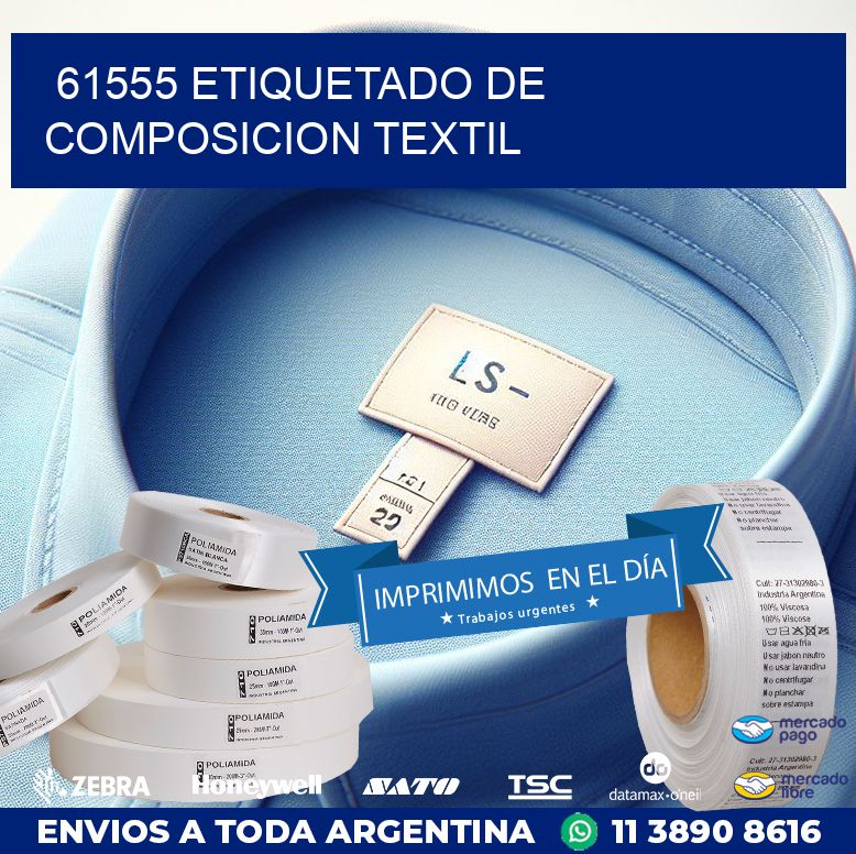 61555 ETIQUETADO DE COMPOSICION TEXTIL