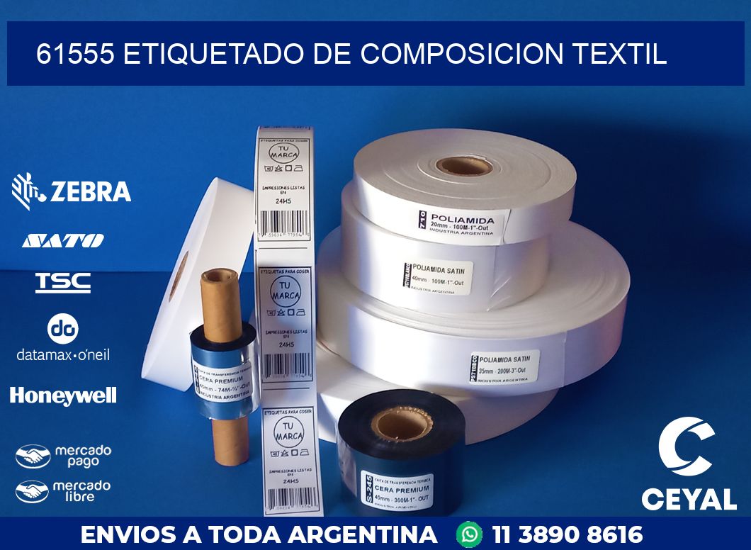 61555 ETIQUETADO DE COMPOSICION TEXTIL