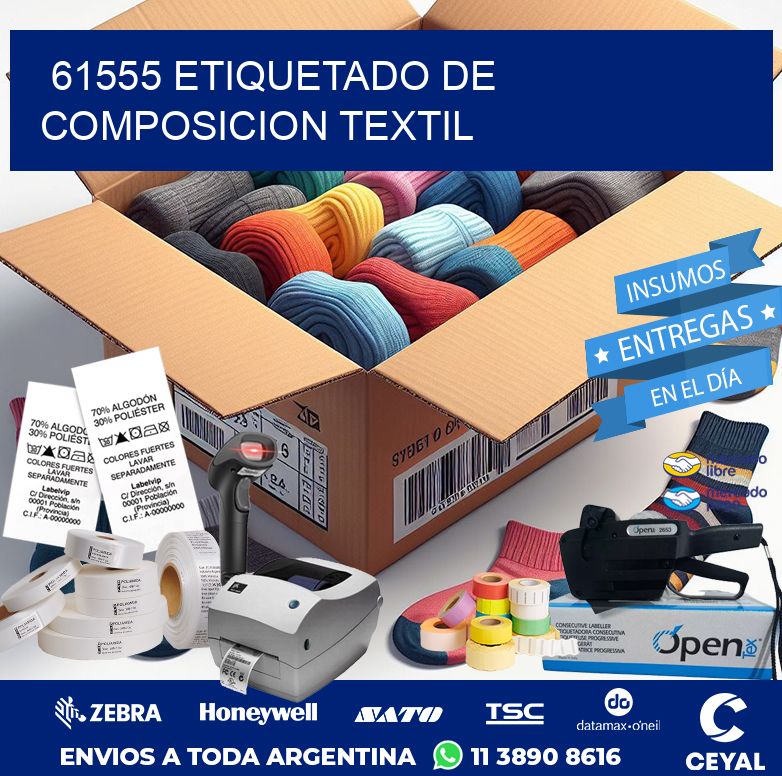 61555 ETIQUETADO DE COMPOSICION TEXTIL