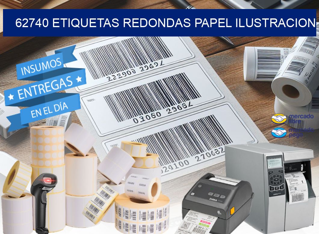 62740 ETIQUETAS REDONDAS PAPEL ILUSTRACION