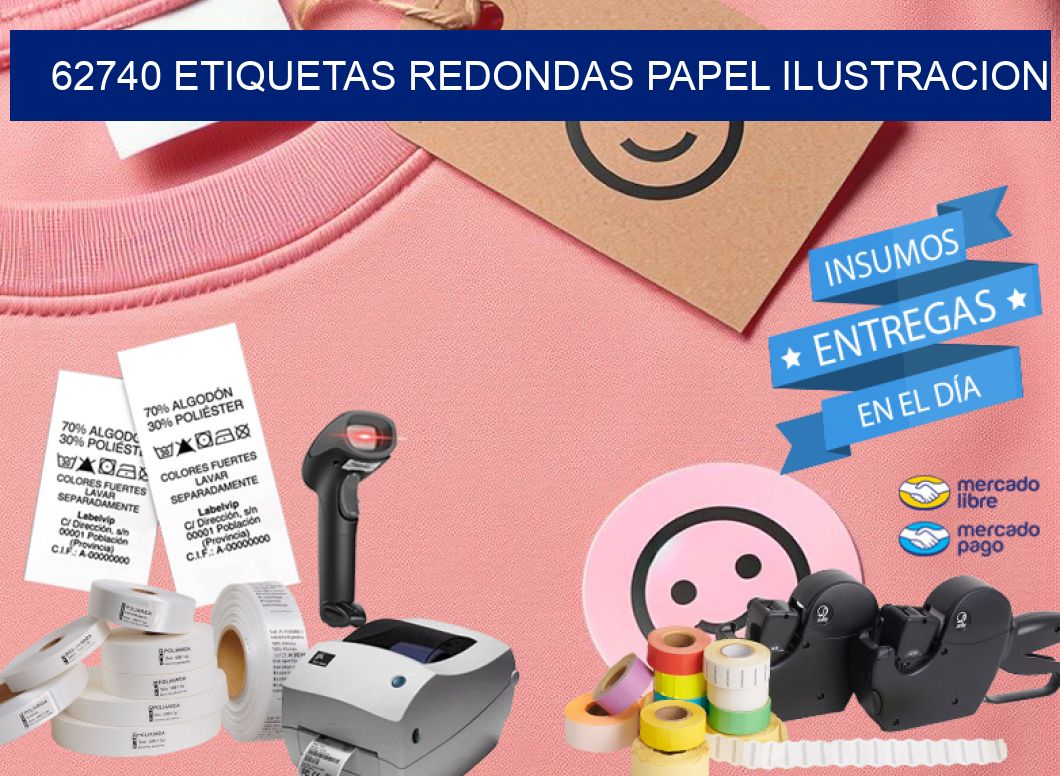62740 ETIQUETAS REDONDAS PAPEL ILUSTRACION