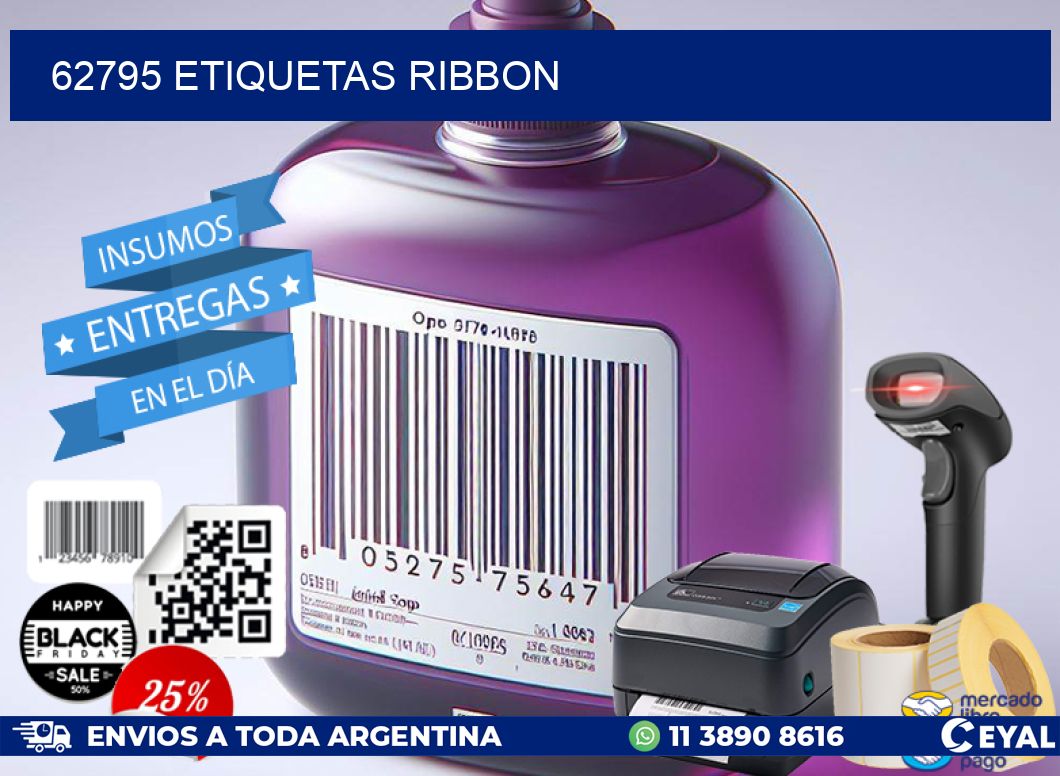 62795 ETIQUETAS RIBBON