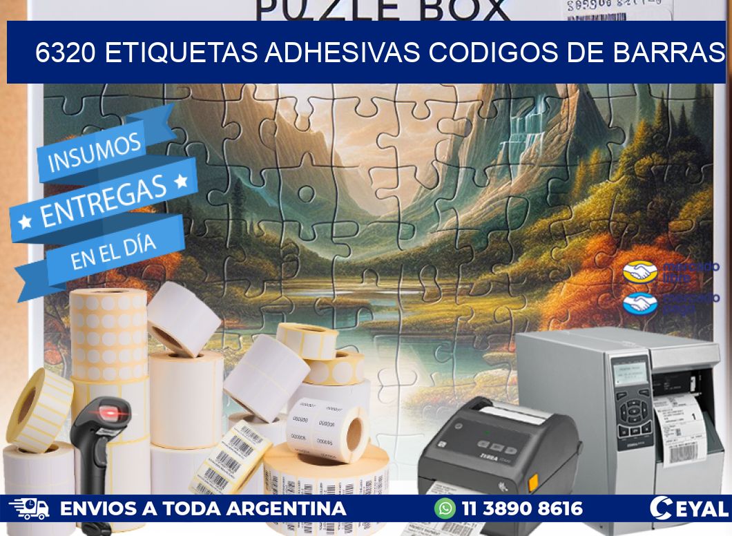 6320 ETIQUETAS ADHESIVAS CODIGOS DE BARRAS