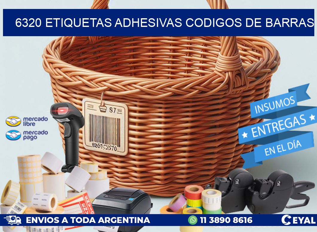 6320 ETIQUETAS ADHESIVAS CODIGOS DE BARRAS