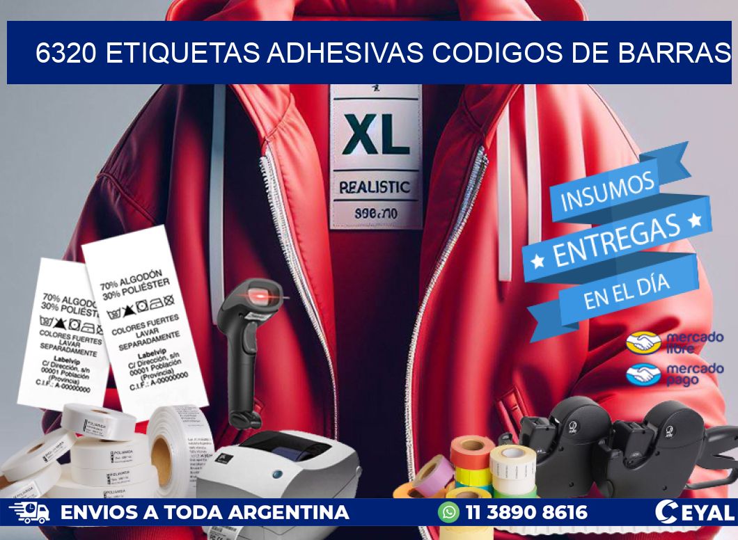 6320 ETIQUETAS ADHESIVAS CODIGOS DE BARRAS