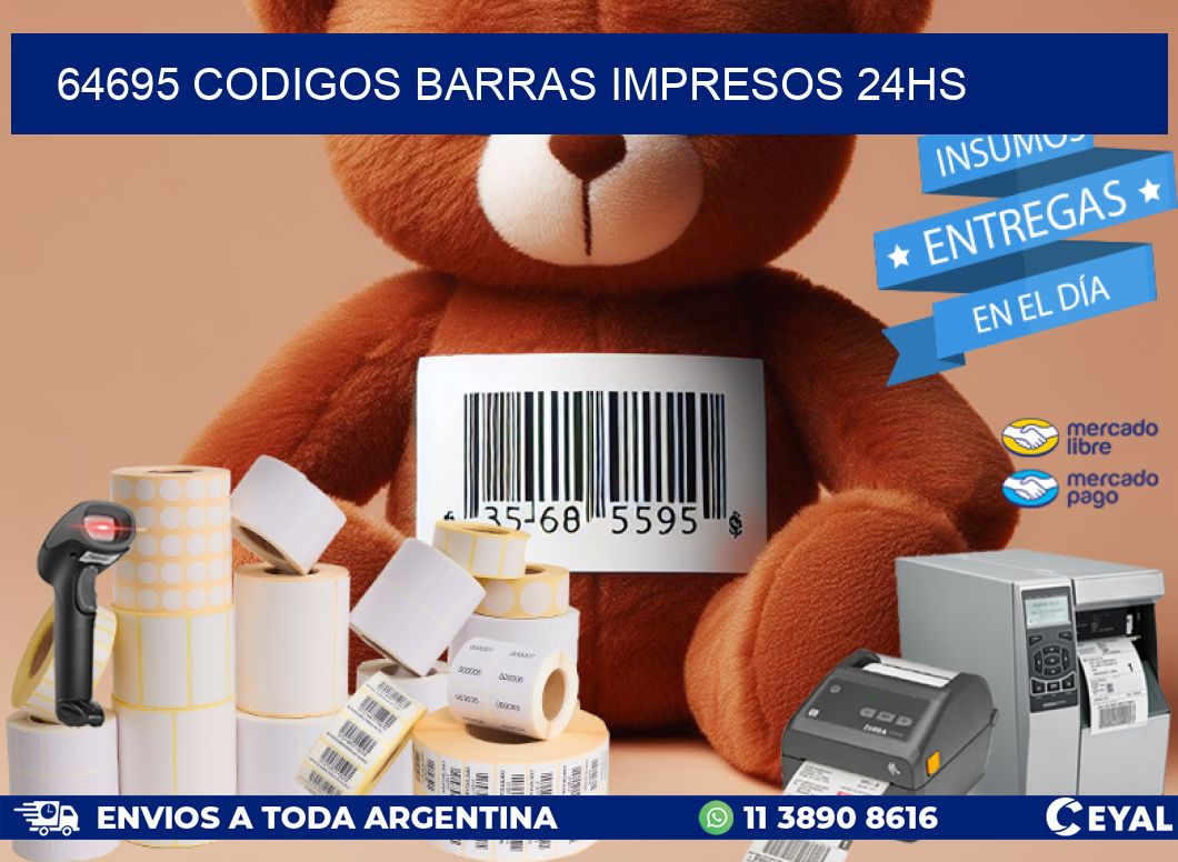 64695 Codigos barras impresos 24hs