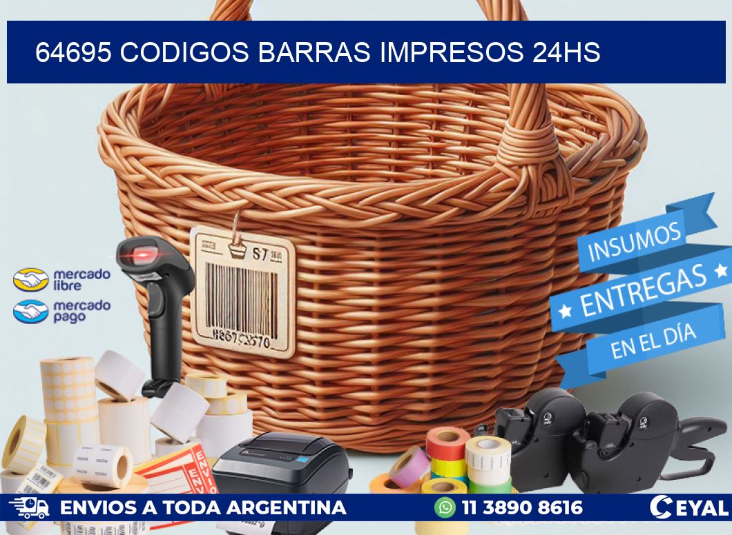 64695 Codigos barras impresos 24hs