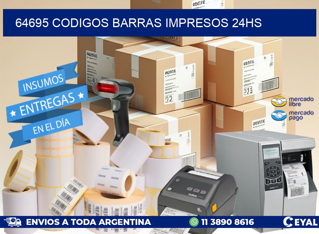 64695 Codigos barras impresos 24hs