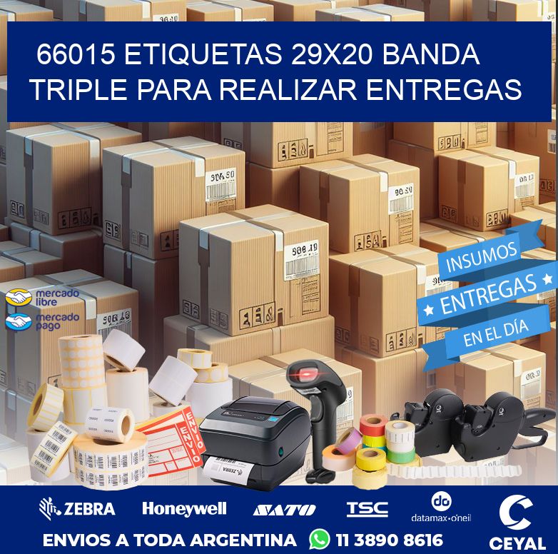 66015 ETIQUETAS 29X20 BANDA TRIPLE PARA REALIZAR ENTREGAS
