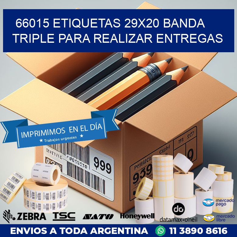 66015 ETIQUETAS 29X20 BANDA TRIPLE PARA REALIZAR ENTREGAS