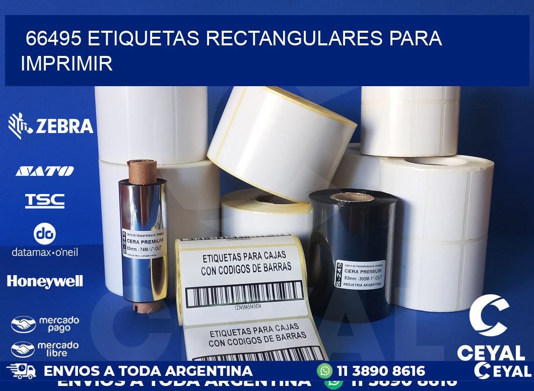 66495 etiquetas rectangulares para imprimir