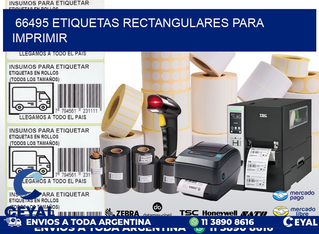 66495 etiquetas rectangulares para imprimir