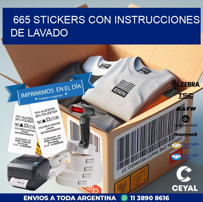 665 STICKERS CON INSTRUCCIONES DE LAVADO