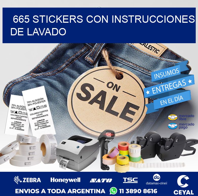665 STICKERS CON INSTRUCCIONES DE LAVADO