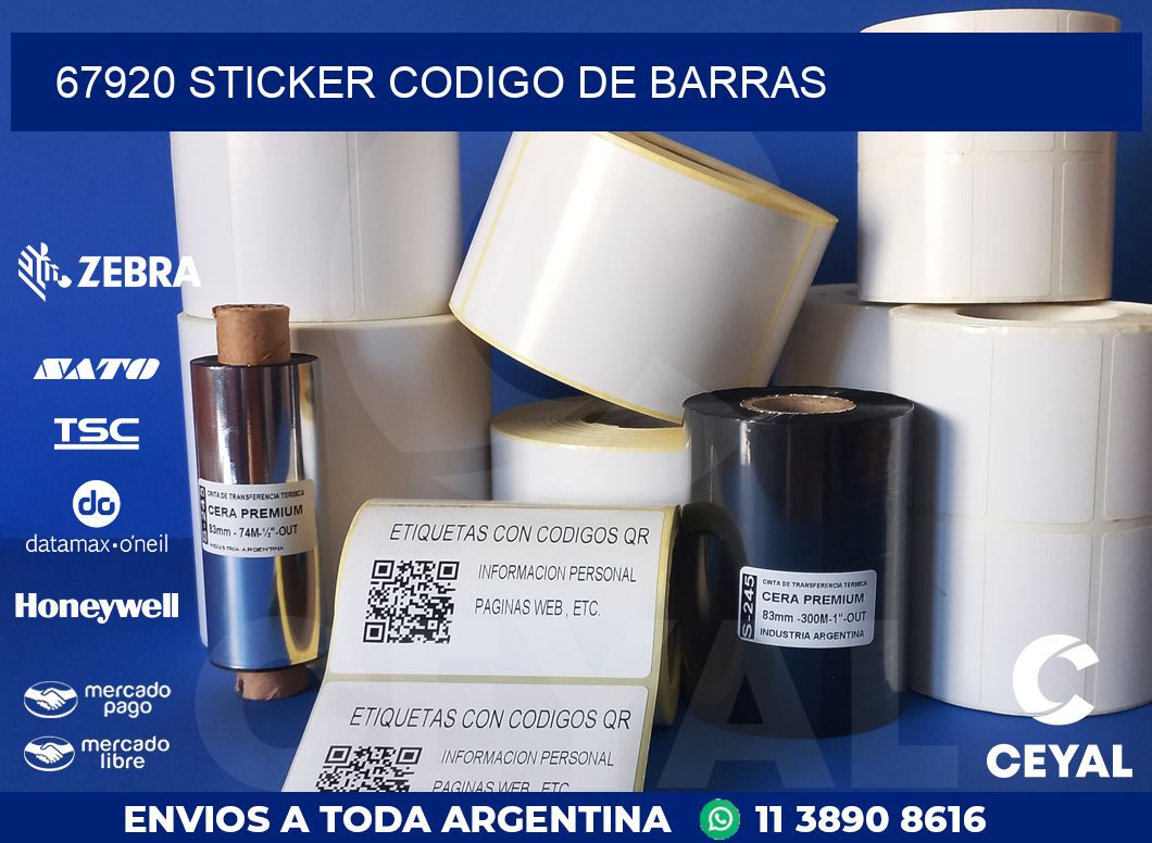 67920 STICKER CODIGO DE BARRAS