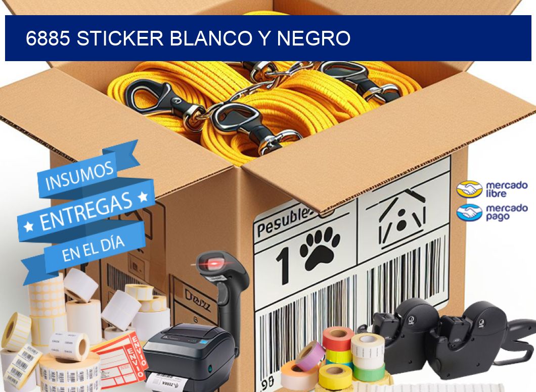 6885 STICKER BLANCO Y NEGRO
