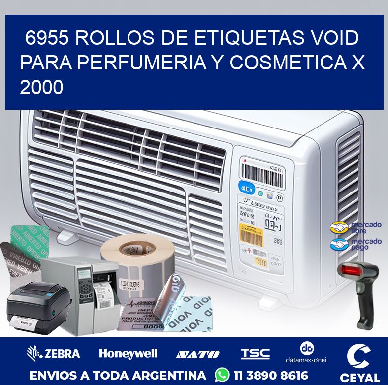 6955 ROLLOS DE ETIQUETAS VOID PARA PERFUMERIA Y COSMETICA X 2000