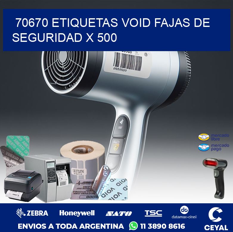 70670 ETIQUETAS VOID FAJAS DE SEGURIDAD X 500