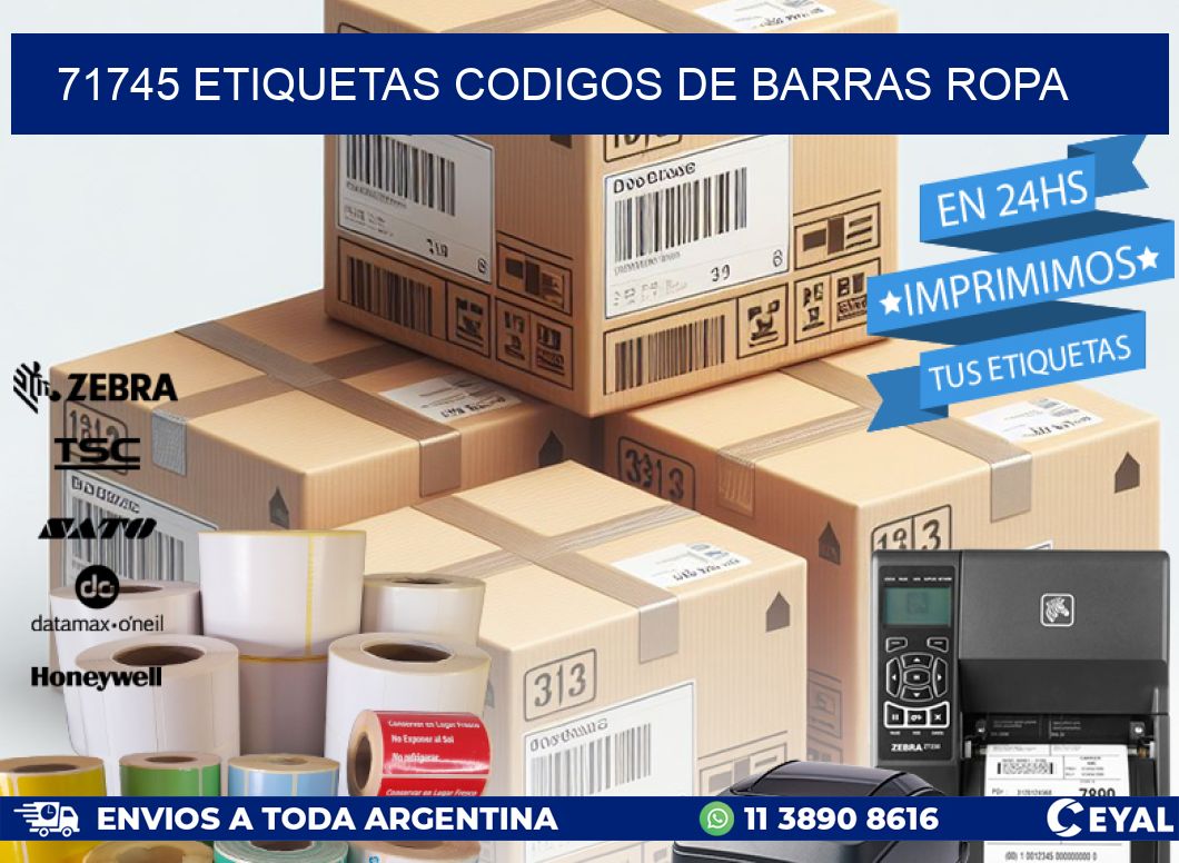 71745 ETIQUETAS CODIGOS DE BARRAS ROPA