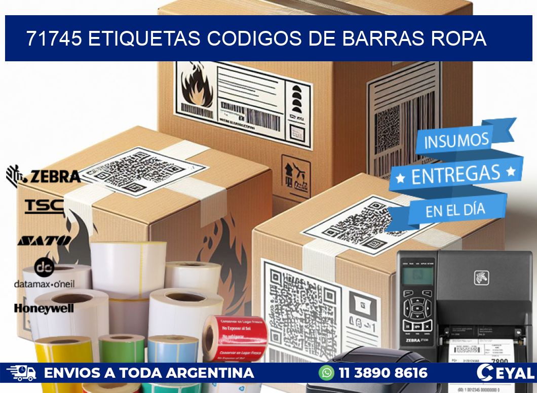 71745 ETIQUETAS CODIGOS DE BARRAS ROPA