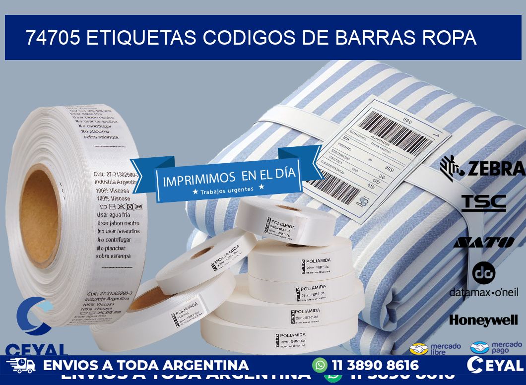 74705 ETIQUETAS CODIGOS DE BARRAS ROPA