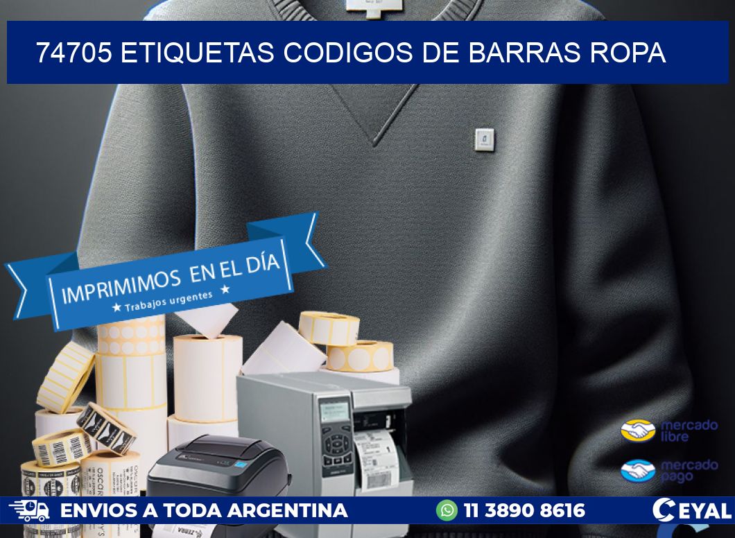 74705 ETIQUETAS CODIGOS DE BARRAS ROPA