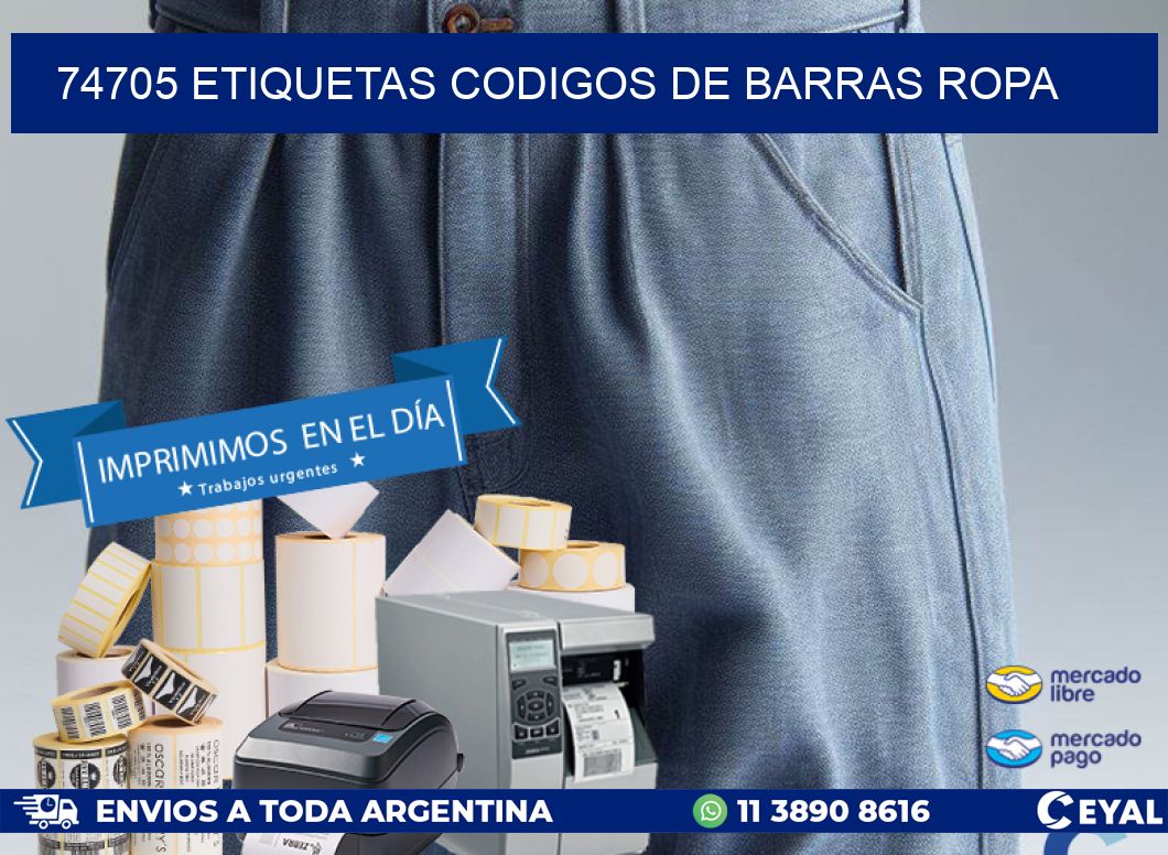 74705 ETIQUETAS CODIGOS DE BARRAS ROPA